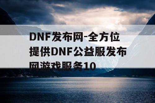DNF发布网-全方位提供DNF公益服发布网游戏服务10