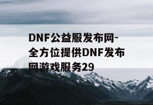 DNF公益服发布网-全方位提供DNF发布网游戏服务29