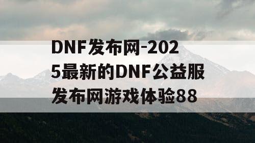DNF发布网-2025最新的DNF公益服发布网游戏体验88