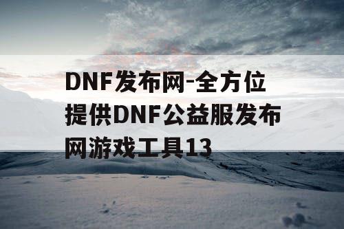 DNF发布网-全方位提供DNF公益服发布网游戏工具13