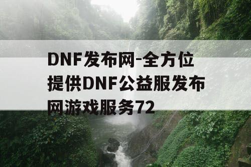 DNF发布网-全方位提供DNF公益服发布网游戏服务72