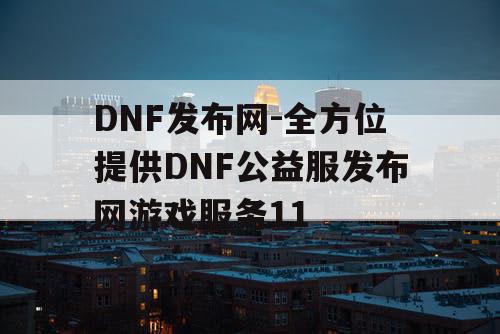 DNF发布网-全方位提供DNF公益服发布网游戏服务11