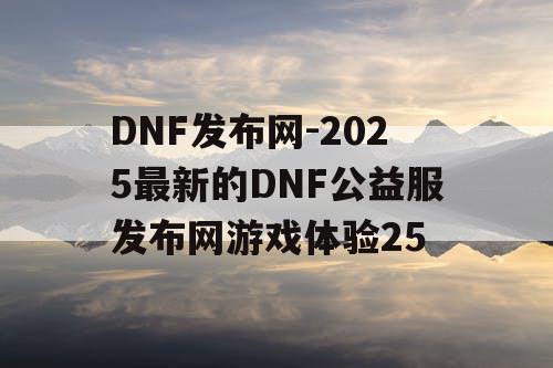 DNF发布网-2025最新的DNF公益服发布网游戏体验25