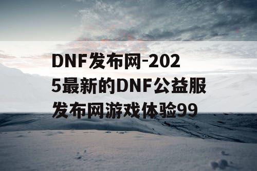 DNF发布网-2025最新的DNF公益服发布网游戏体验99
