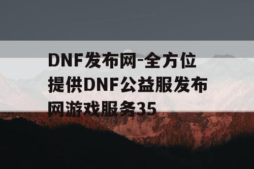 DNF发布网-全方位提供DNF公益服发布网游戏服务35