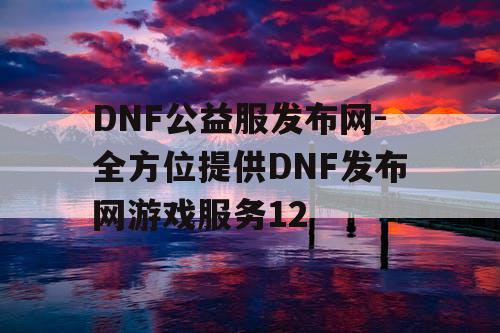 DNF公益服发布网-全方位提供DNF发布网游戏服务12
