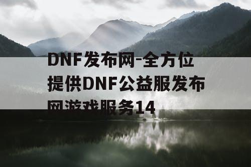 DNF发布网-全方位提供DNF公益服发布网游戏服务14