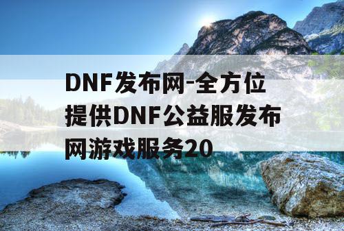 DNF发布网-全方位提供DNF公益服发布网游戏服务20