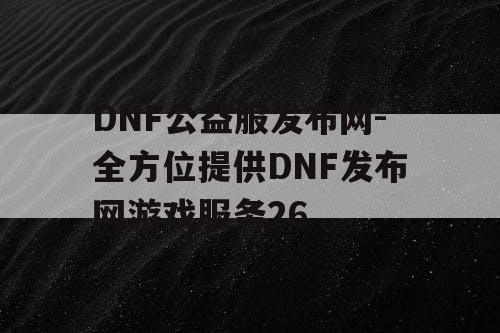 DNF公益服发布网-全方位提供DNF发布网游戏服务26