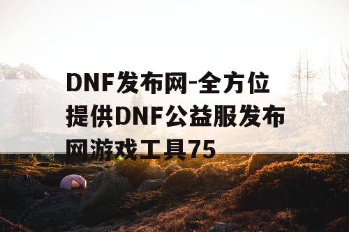 DNF发布网-全方位提供DNF公益服发布网游戏工具75 DNF发布网-全方位提供DNF公益服发布网游戏工具75