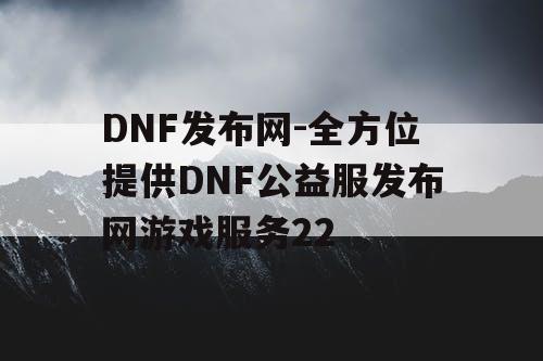 DNF发布网-全方位提供DNF公益服发布网游戏服务22
