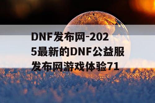 DNF发布网-2025最新的DNF公益服发布网游戏体验71