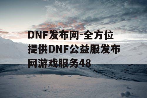 DNF发布网-全方位提供DNF公益服发布网游戏服务48