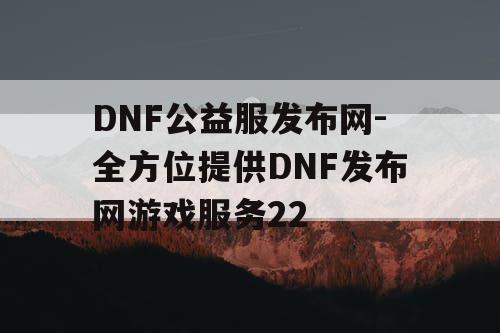 DNF公益服发布网-全方位提供DNF发布网游戏服务22