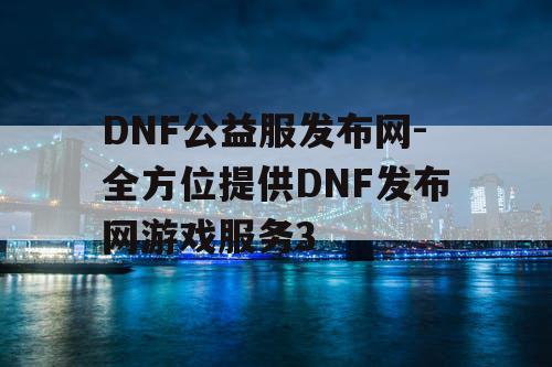 DNF公益服发布网-全方位提供DNF发布网游戏服务3