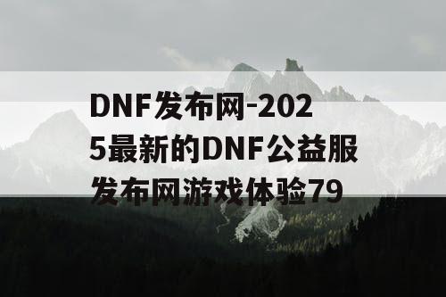 DNF发布网-2025最新的DNF公益服发布网游戏体验79