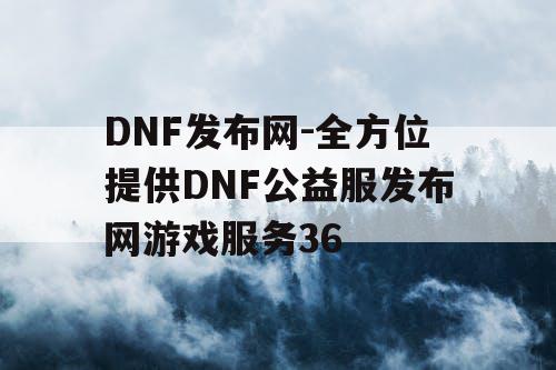 DNF发布网-全方位提供DNF公益服发布网游戏服务36