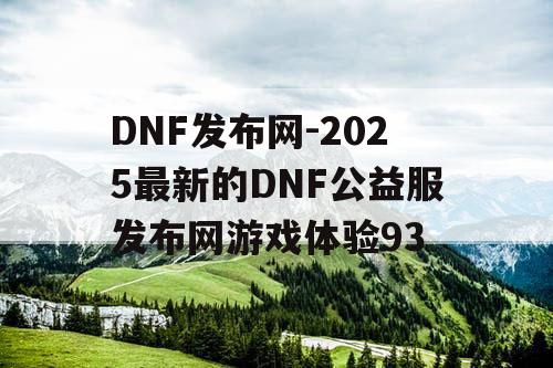 DNF发布网-2025最新的DNF公益服发布网游戏体验93