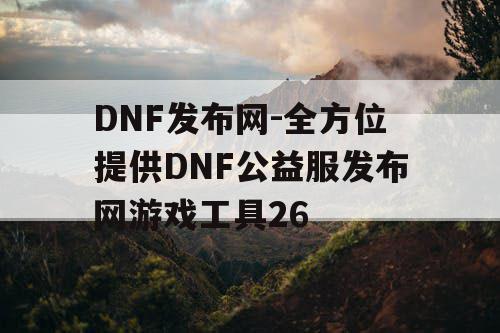 DNF发布网-全方位提供DNF公益服发布网游戏工具26