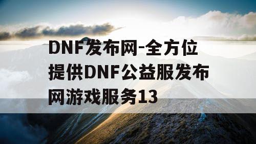 DNF发布网-全方位提供DNF公益服发布网游戏服务13