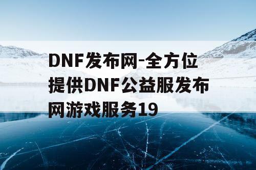 DNF发布网-全方位提供DNF公益服发布网游戏服务19