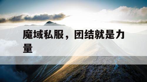 魔域私服，团结就是力量