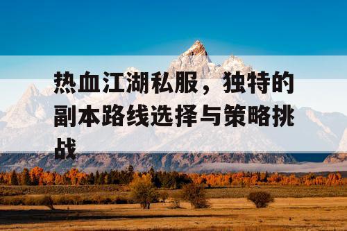热血江湖私服，独特的副本路线选择与策略挑战