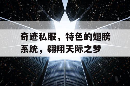 奇迹私服，特色的翅膀系统，翱翔天际之梦
