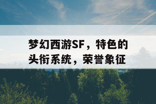 梦幻西游SF，特色的头衔系统，荣誉象征
