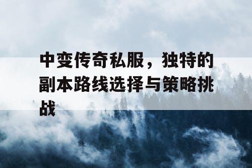 中变传奇私服,独特的副本路线选择与策略挑战 中变传奇私服,独特的副本路线选择与策略挑战