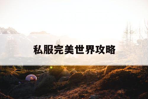 私服完美世界攻略