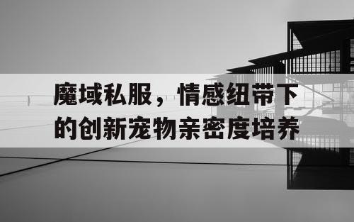 魔域私服，情感纽带下的创新宠物亲密度培养