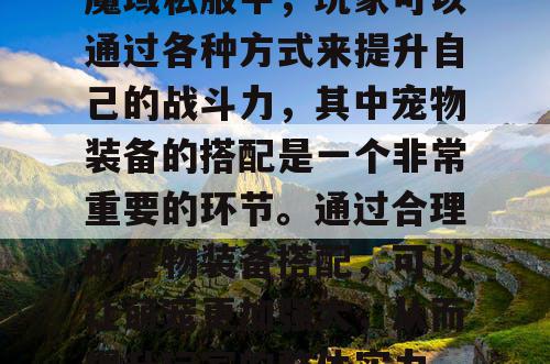 魔域私服中，玩家可以通过各种方式来提升自己的战斗力，其中宠物装备的搭配是一个非常重要的环节。通过合理的宠物装备搭配，可以让萌宠更加强大，从而提升玩家的整体实力。