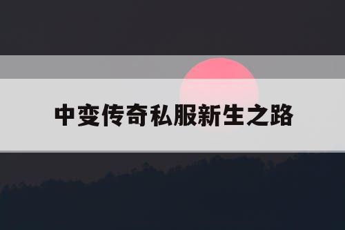 中变传奇私服新生之路