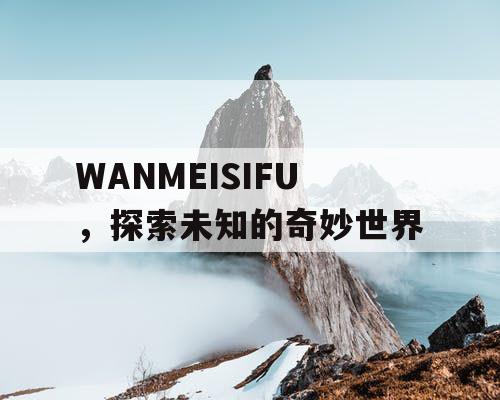WANMEISIFU，探索未知的奇妙世界