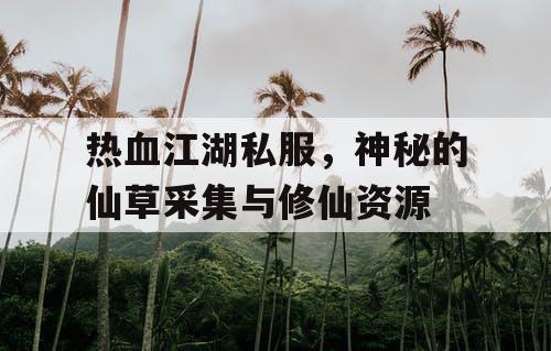 热血江湖私服,神秘的仙草采集与修仙资源 热血江湖私服,神秘的仙草采集与修仙资源