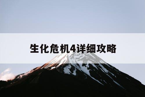 生化危机4详细攻略