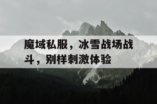 魔域私服，冰雪战场战斗，别样刺激体验