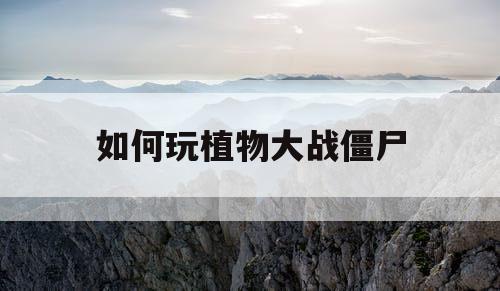 如何玩植物大战僵尸