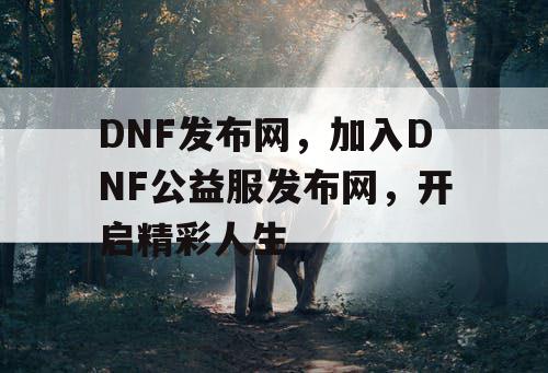 DNF发布网，加入DNF公益服发布网，开启精彩人生