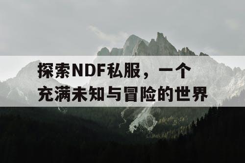探索NDF私服，一个充满未知与冒险的世界