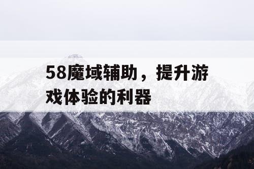 58魔域辅助，提升游戏体验的利器