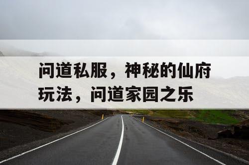 问道私服，神秘的仙府玩法，问道家园之乐