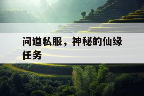 问道私服,神秘的仙缘任务 问道私服,神秘的仙缘任务