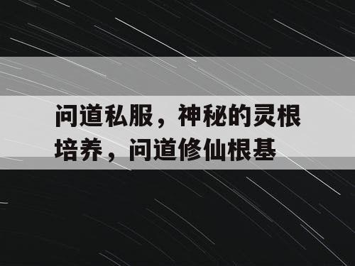 问道私服，神秘的灵根培养，问道修仙根基