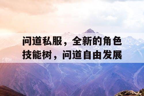 问道私服,全新的角色技能树,问道自由发展 问道私服,全新的角色技能树,问道自由发展