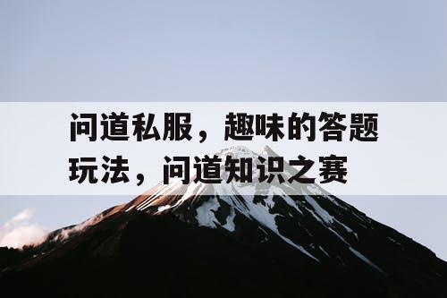 问道私服，趣味的答题玩法，问道知识之赛