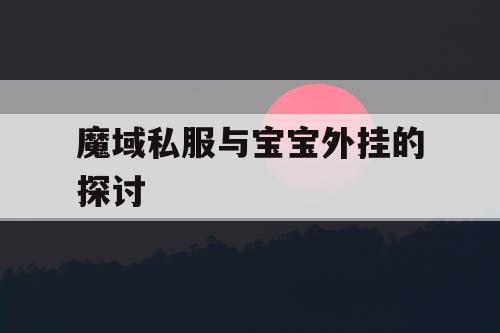 魔域私服与宝宝外挂的探讨