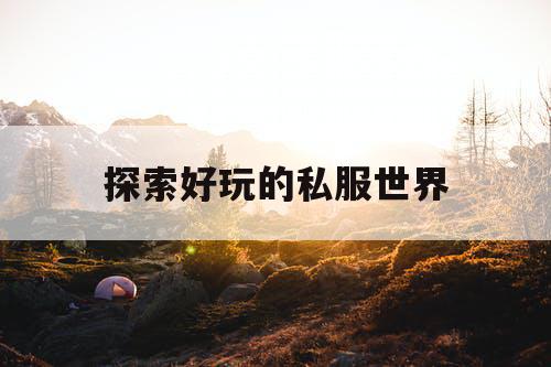 探索好玩的私服世界