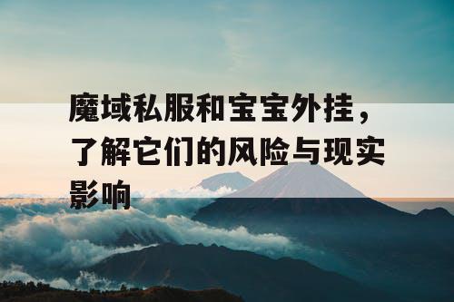 魔域私服和宝宝外挂，了解它们的风险与现实影响